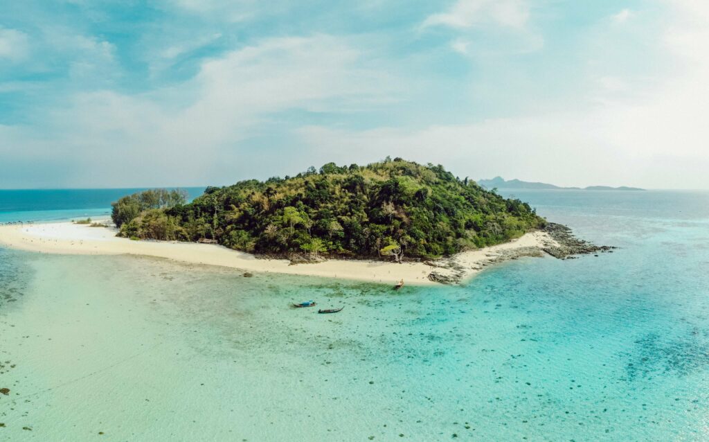 Aerial view of Bamboo Island National Marine Park Aerial view of Bamboo Island National Marine Park