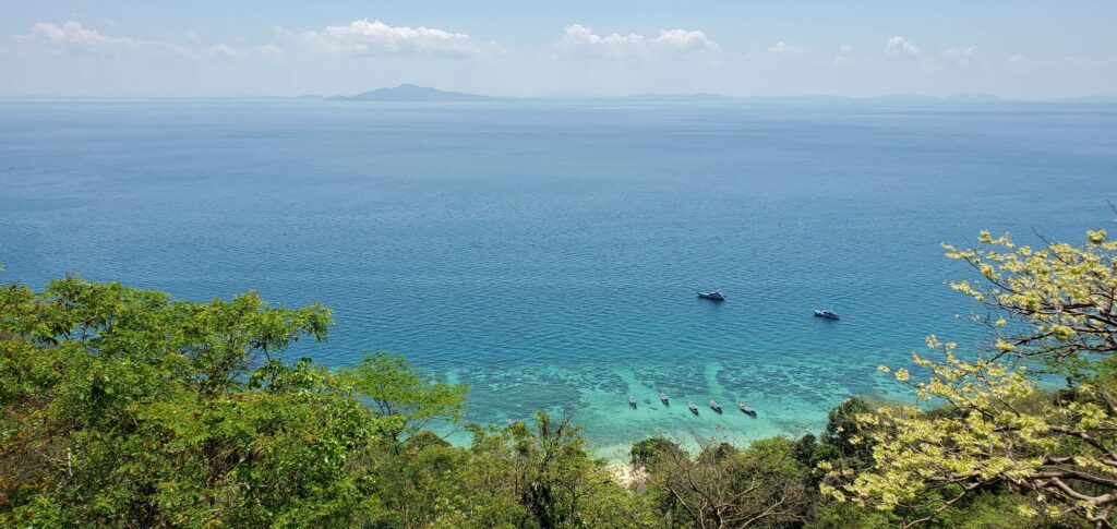 Panoramic ocean view of Phak Nam Bay - Koh Phi Phi, Thailand Panoramic ocean view of Phak Nam Bay - Koh Phi Phi, Thailand