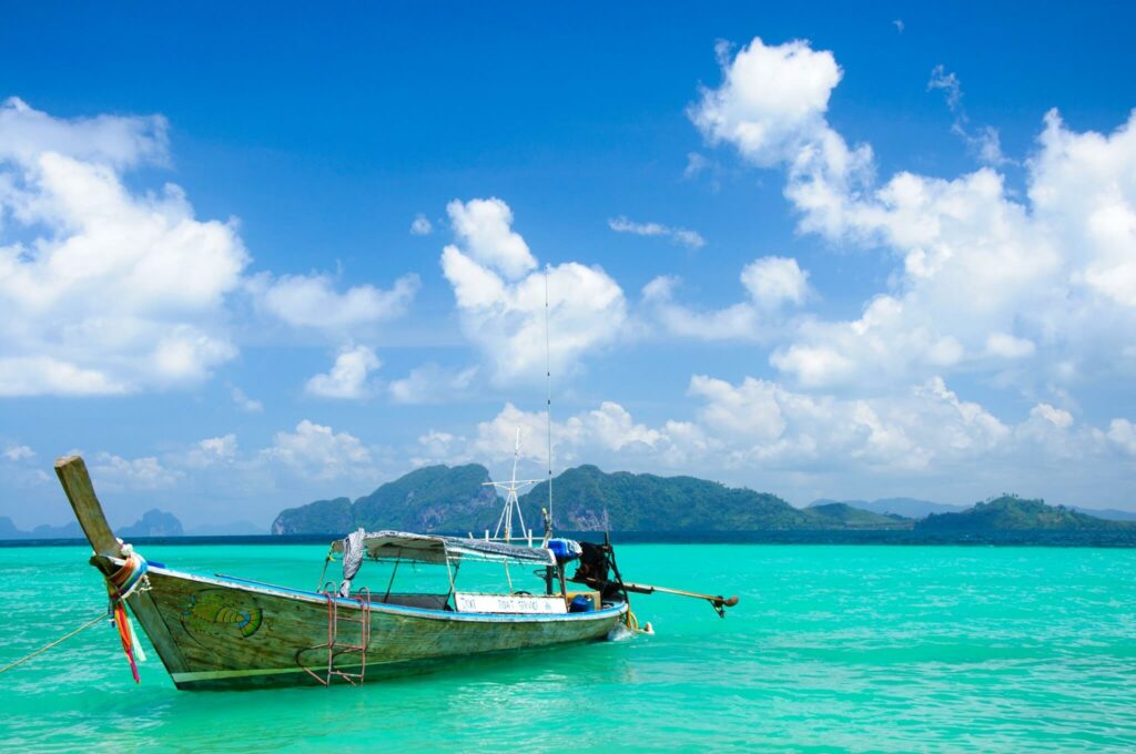 Wooden longtail boat in Koh Phi Phi, Thailand Wooden longtail boat in Koh Phi Phi, Thailand