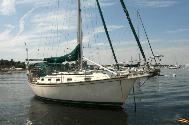Photo Kindly Provided by Josh McLean (Davidwaltersyachts.com) Island Packet 35 sailboat anchored at harbor