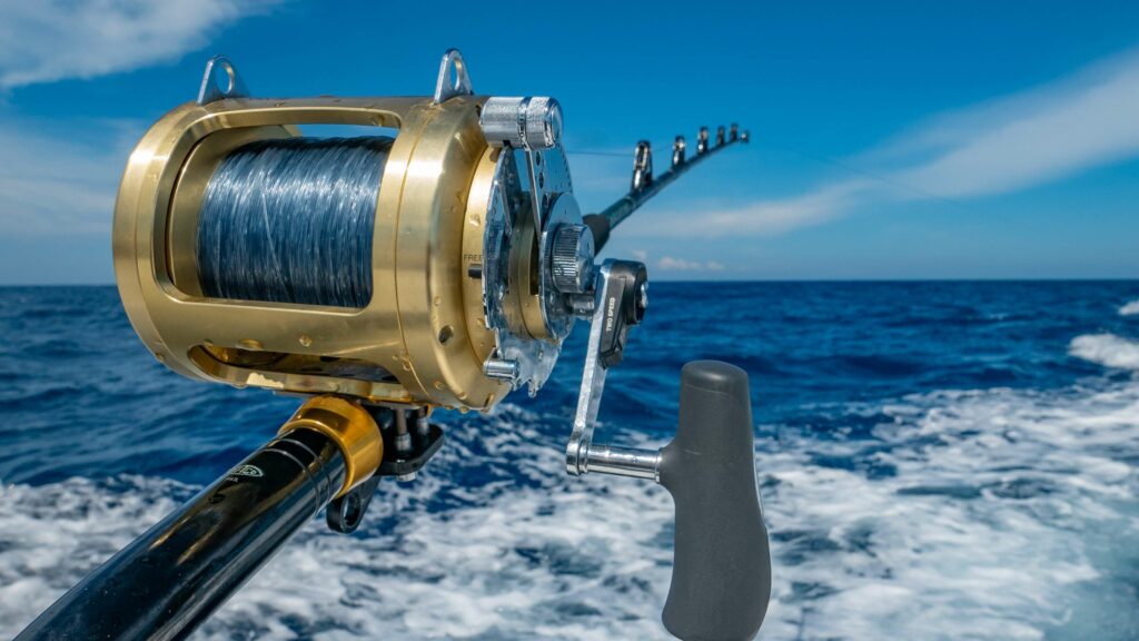 Trolling deep-sea fishing rod and reel Trolling deep-sea fishing rod and reel