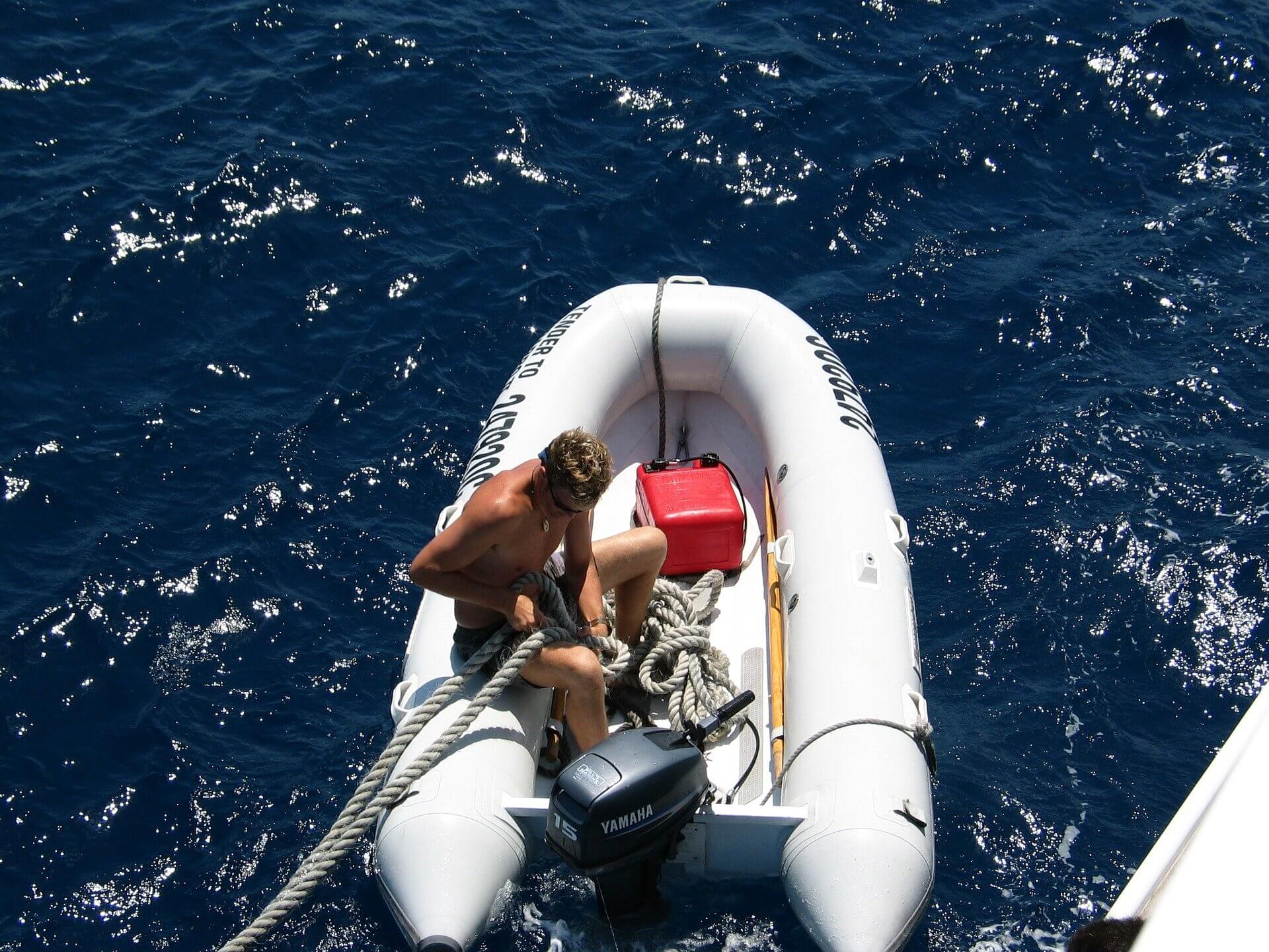 inflatable dinghy anchoring sea inflatable dinghy anchoring sea
