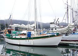 Photo Provided by: JohanTheGhost White Westsail 32 cruiser in a marina