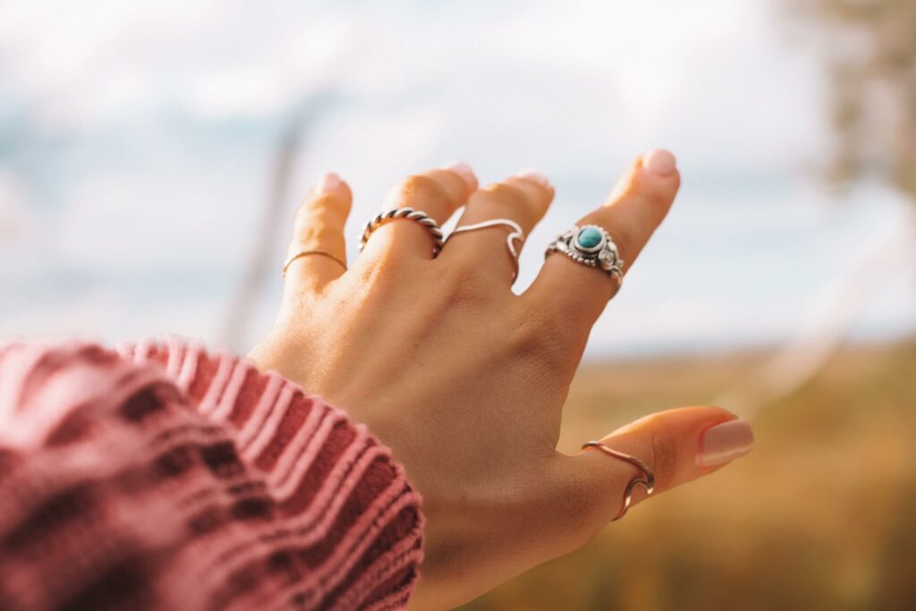 Jewelry on a woman's hand Jewelry on a woman's hand
