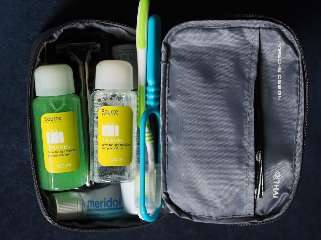 Travel sized toiletries for a sailing holiday Travel sized toiletries for a sailing holiday
